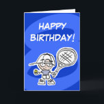 Kids 8.º cartão de aniversário com pequeno tênis p<br><div class="desc">Placa de aniversário de criança com pequeno tênis player. Design de desenho tênis para crianças. Crie presentes para jogadores tênis com um slogan engraçado,  dizendo,  aspas,  nome ou piada.</div>
