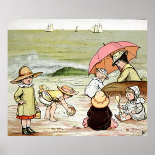 Kids At the Beach Poster
