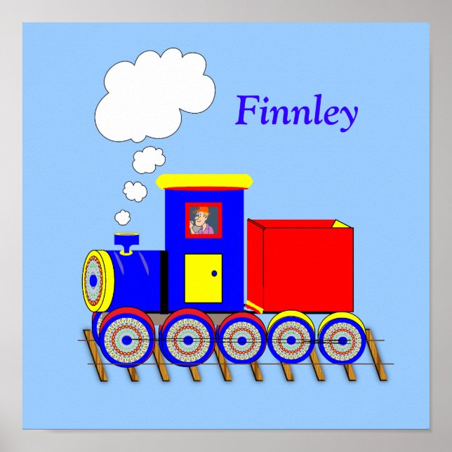 Kids bonitos Choo Choo Train Personalizado Poster (Frente)