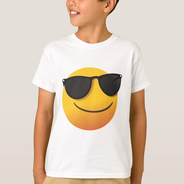 Kids Cool Smiley T-Shirt Fun Emoji Graphic Design (Frente)