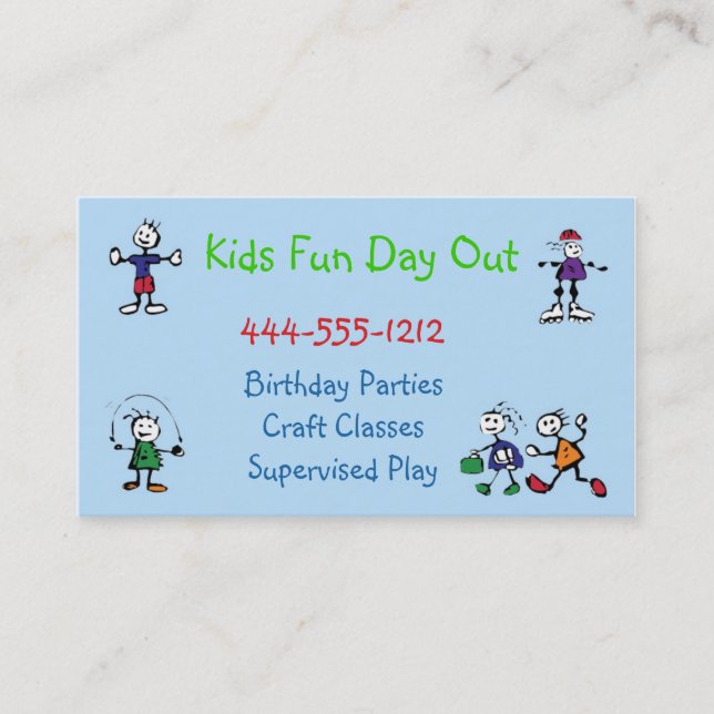Kids Daycare Party Colocar Cartão de visita (Frente)