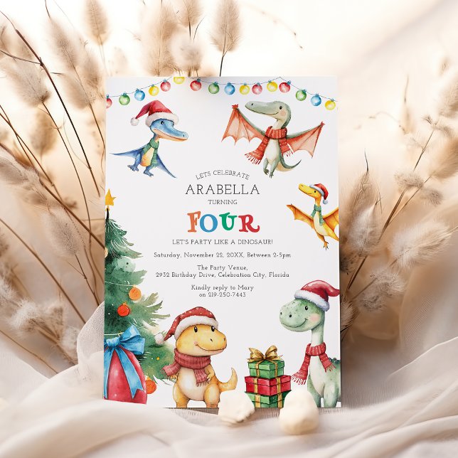 Kids Dinossauro Quarto Convite de aniversário (Criador carregado)