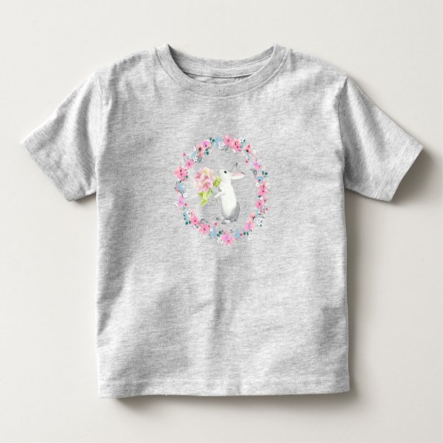 Kids Gray Easter Bunny T-Shirt (Frente)