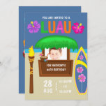 Kids Hawaiian Luau Party adiciona foto convite<br><div class="desc">Personalizável para suas especificações de evento.</div>