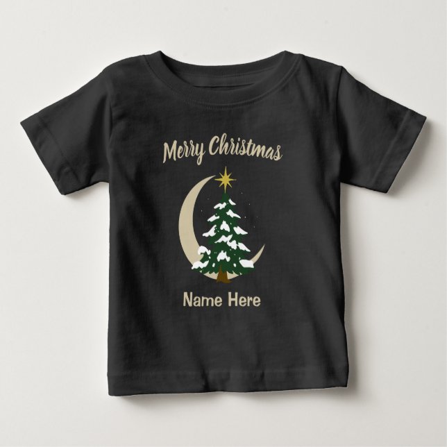 Kids Pajamas Christmas Tree T-Shirt (Personalize) (Frente)