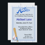 Kids Softball Birthday Convite<br><div class="desc">Todos os Concursos de Aniversário para rapazes ou raparigas. Design tem um taco e bola de beisebol e a palavra All Star. Personalize com os detalhes do seu partido.</div>