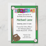 Kids Softball Birthday Convite<br><div class="desc">artwork©delightful-doodles.com</div>