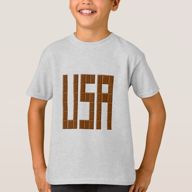 Kids T-Shirt ash CHOCOLATE EUA (Frente)