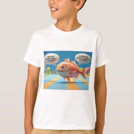 Kids T-Shirt com Enigma Engraçado de Peixe