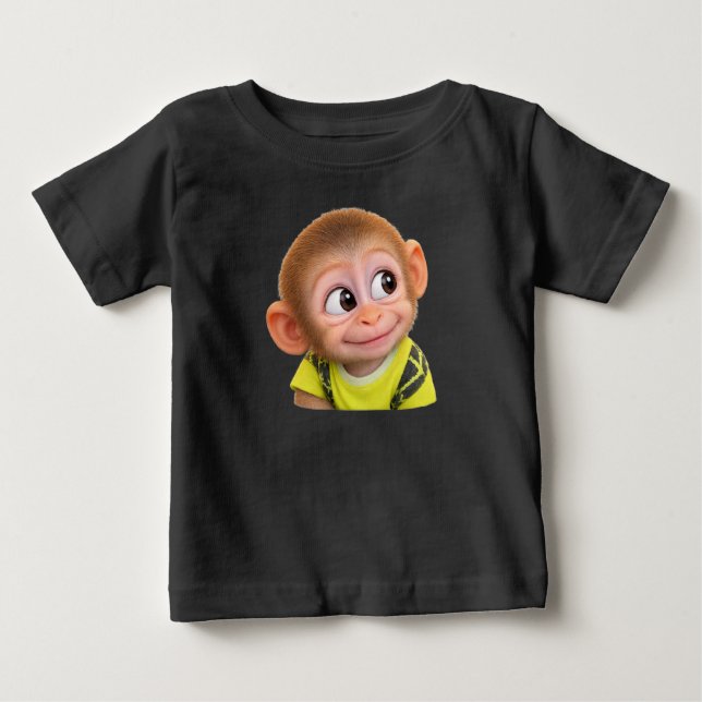 kids t-shirt funny Monkey looking to the side (Frente)
