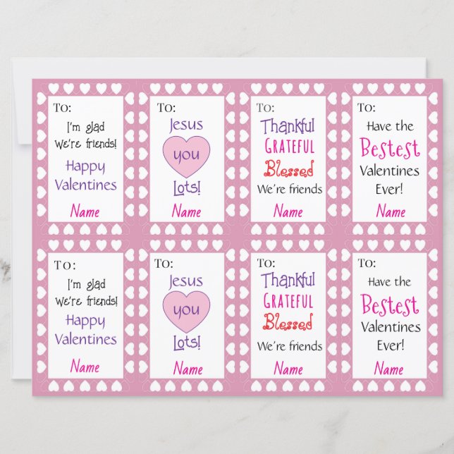Kids Valentines Sheet of Eight (Frente)