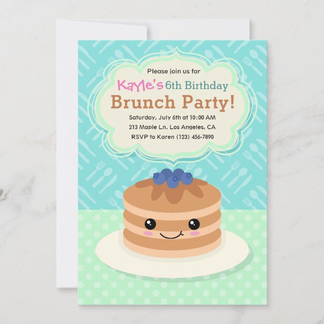 Kids Yummy Brunch Convite de aniversário (Frente)