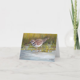 Killdeer no cartão de nota da arte do pássaro da
