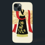 Kimono japonês tradicional com Impressão floral<br><div class="desc">Nancy Slocum criou esta charmosa impressão de um tradicional Kimono japonês com uma faixa vermelha profunda. O fundo do quimono é preto com um adorável impressão floral. Dê isto como presente,  ou compre-o para si mesmo!</div>