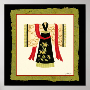 Kimono tradicional japonês com Impressão floral
