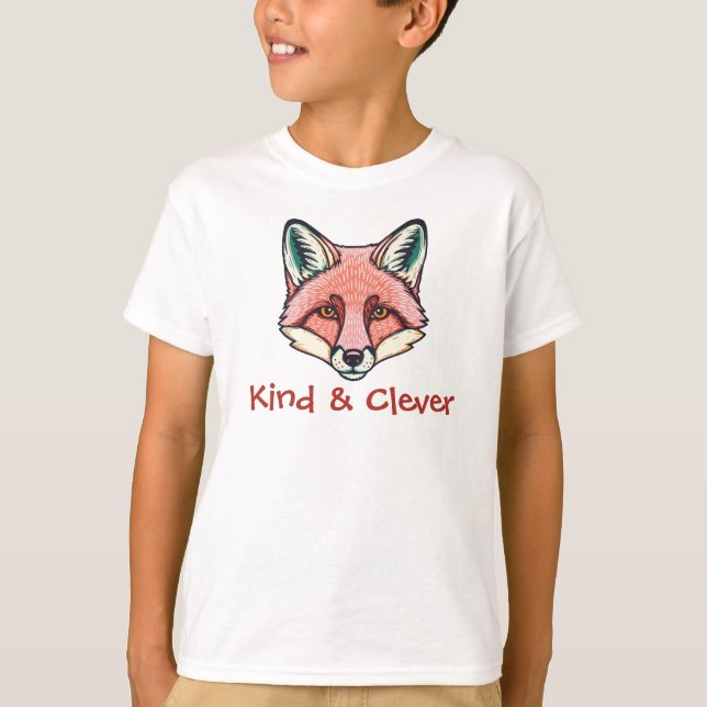 Kind and clever fox customizable Kids T-Shirt  (Frente)