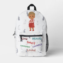 Kind Capable Smart Loved - Personalized Kid Backpa