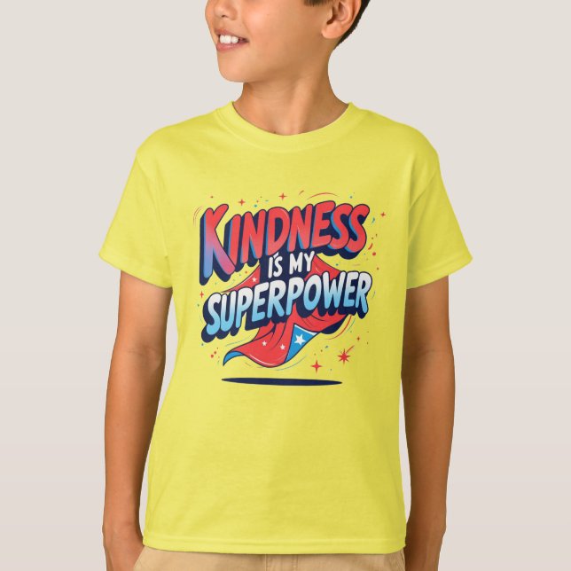 "Kindness Is My Superpower" Boys’ T-Shirt (Frente)