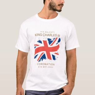 King Charles III Union Jack Flag T-Shirt