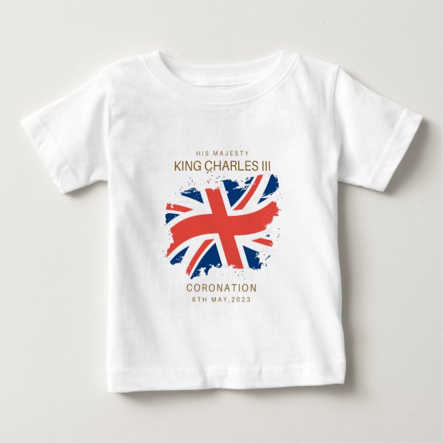 King Charles III Union Jack Flag T-Shirt (Frente)