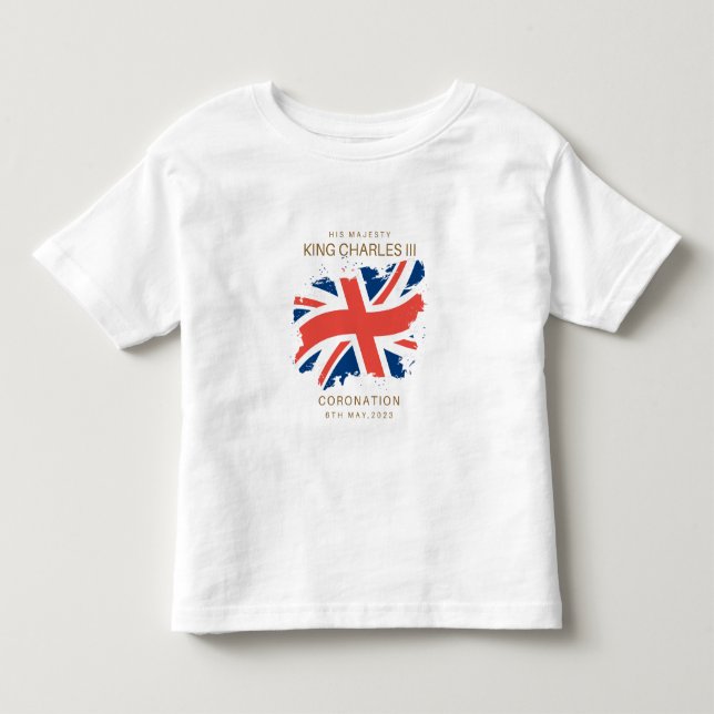 King Charles III Union Jack Flag T-Shirt (Frente)