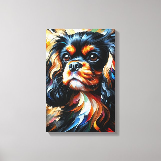 King Charles Spaniel Acrylic Impressão Canvas Art (Frente)