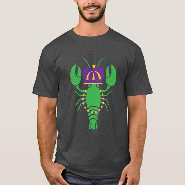 King Crawfish Mardi Gras T-Shirt (Frente)