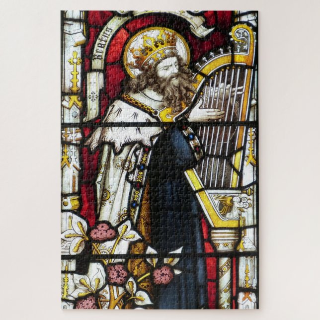 King David StainGlass Window Quebra-cabeça (Vertical)