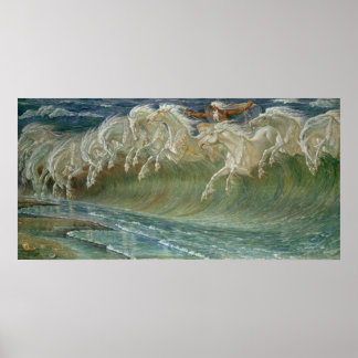 King Neptunes Cavalos poster impressão