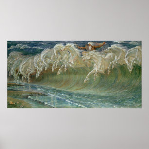 King Neptunes horses poster print