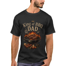 King of BBQ Dad Grilling Graphic Charcoal T-Shirt