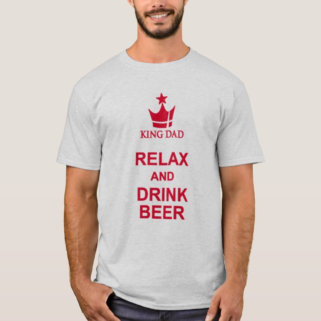 King Pai relaxe e beba cerveja vermelha t-shirt re (Frente)