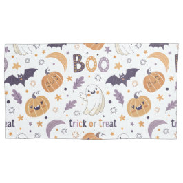 King Size Pillowcase with Cozy Ghosts & Pumpkins