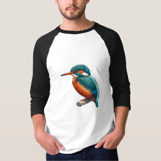 Kingfisher bird Basic 3/4 Capa Raglan T-Shirt