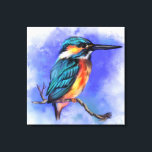 Kingfisher Bird Canvas - Impressão - Pintura<br><div class="desc">Bela Ave-De-Atleta - Pintura Marinha Pintando Um Pescador Azul Exótico</div>