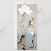 Kingfisher com Flor Lotus - Ohara Koson - Placa