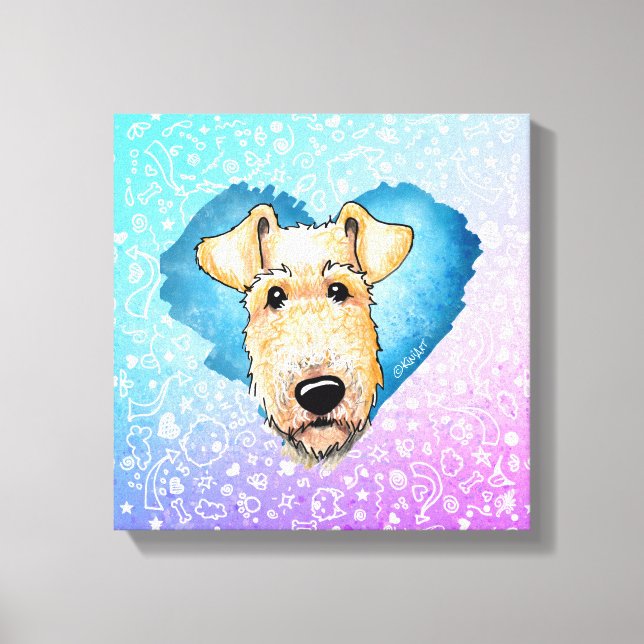 KiniArt Airedale Terrier Canvas Impressão (Frente)