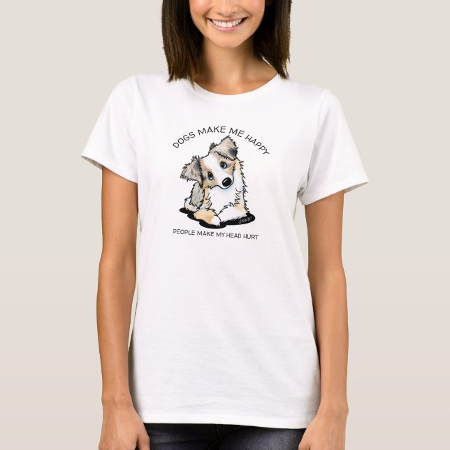 KiniArt Aussie Shepherd Dog Lover T-Shirt (Frente)