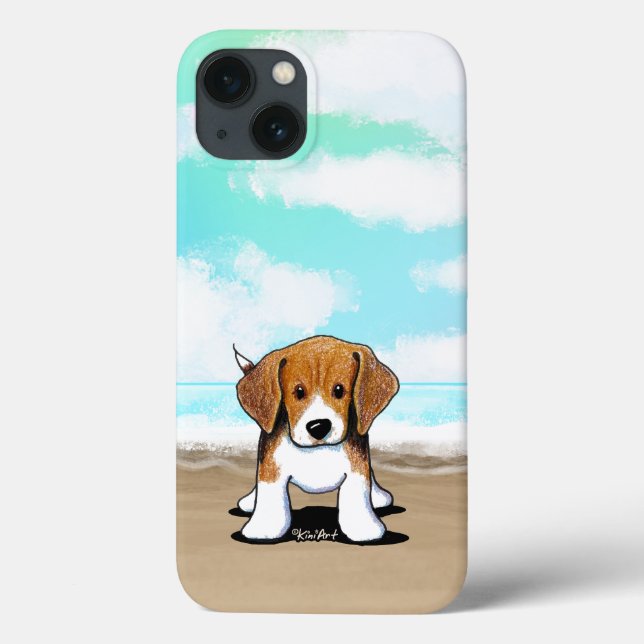 KiniArt Beach Beagle capa para iPhone (Verso)