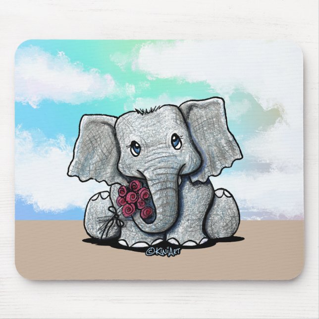 KiniArt Bebê Elefante Mousepad (Frente)