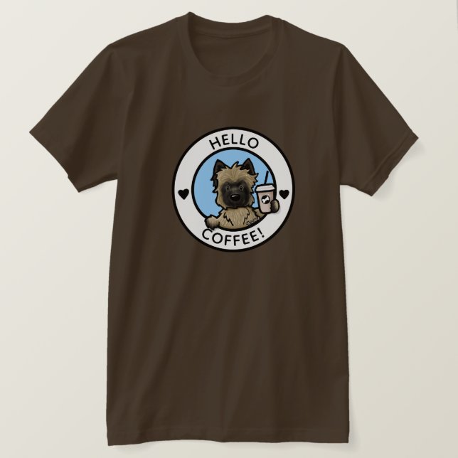 KiniArt Cairn Terrier Coffee T-Shirt (Frente do Design)