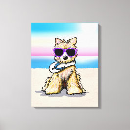 KiniArt Cairn Terrier Dog Beach Canvas Print