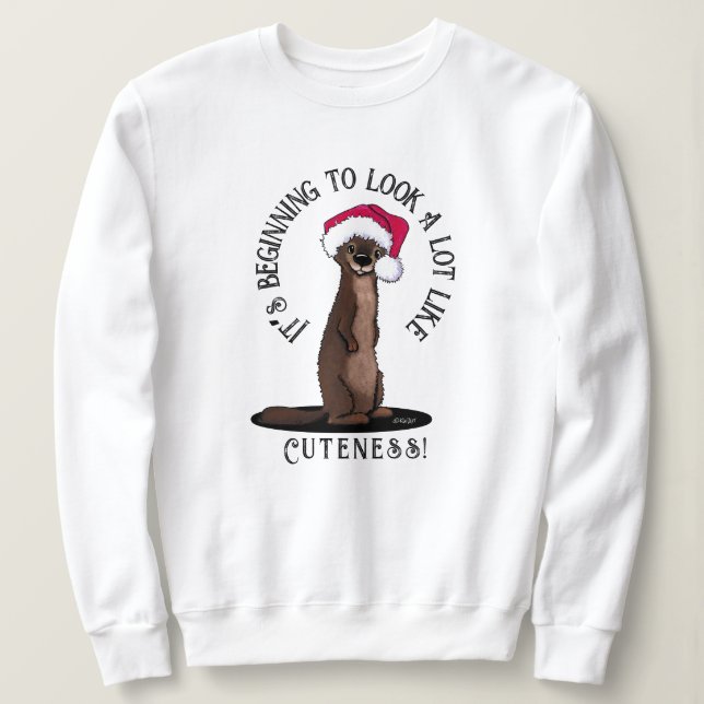 KiniArt - Camiseta de Natal Otter (Frente do Design)