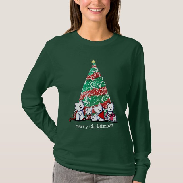 KiniArt Camiseta Natal Westies (Frente)