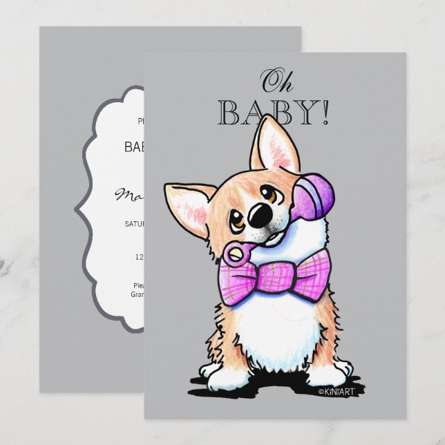 KiniArt Corgi, Rosa e Convites para Cinzas (Frente/Verso)