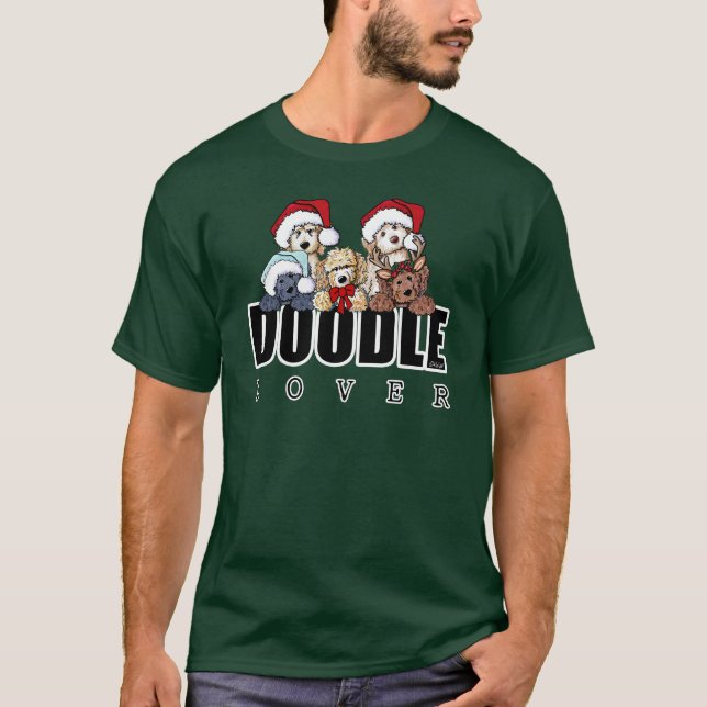 KiniArt Doodle Lover Christmas T-Shirt (Frente)