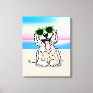 KiniArt Goldendoodle Canvas de Praia