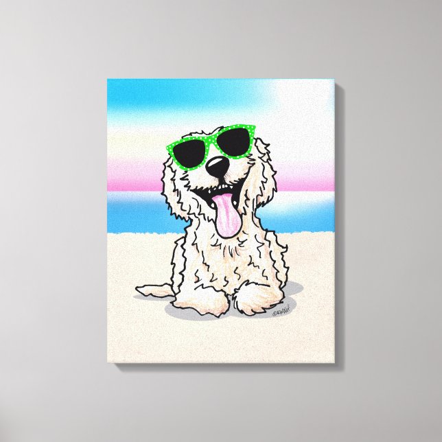 KiniArt Goldendoodle Canvas de Praia (Frente)