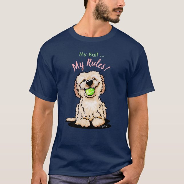 KiniArt Goldendoodle MY BALL T-Shirt (Frente)