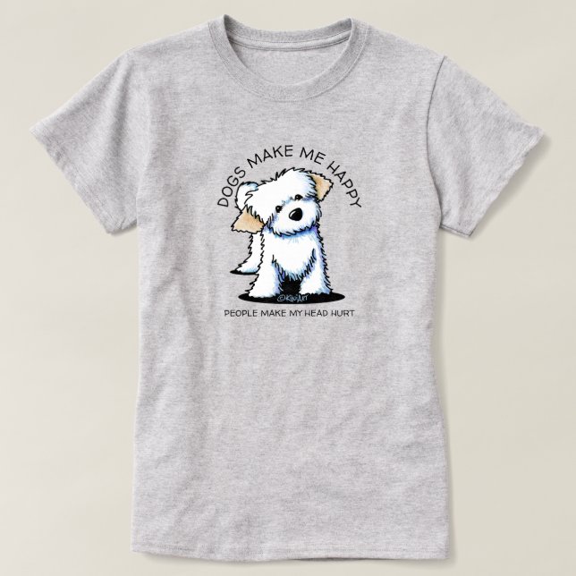 KiniArt Havanese Dog Lover T-Shirt (Frente do Design)